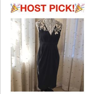 Anthropologie MeadowRue chiffon dress w lacetrim